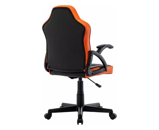  Кресло игровое BRABIX Shark GM-203 532513 на колесиках, эко.кожа/сетка черно-оранжевый 