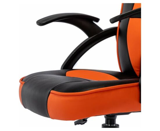  Кресло игровое BRABIX Shark GM-203 532513 на колесиках, эко.кожа/сетка черно-оранжевый 
