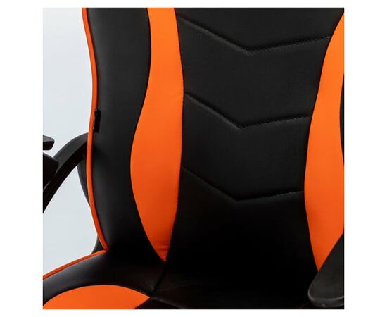  Кресло игровое BRABIX Shark GM-203 532513 на колесиках, эко.кожа/сетка черно-оранжевый 