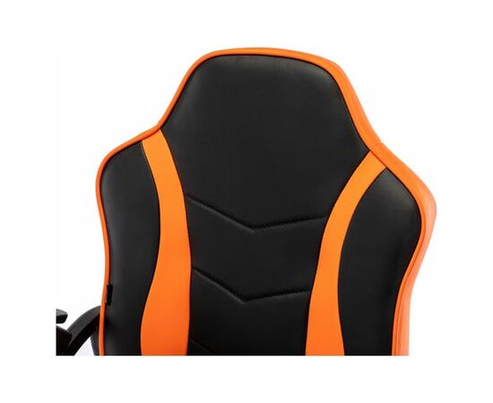  Кресло игровое BRABIX Shark GM-203 532513 на колесиках, эко.кожа/сетка черно-оранжевый 