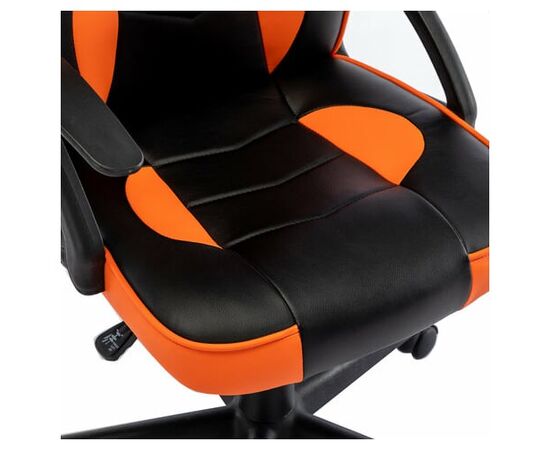  Кресло игровое BRABIX Shark GM-203 532513 на колесиках, эко.кожа/сетка черно-оранжевый 