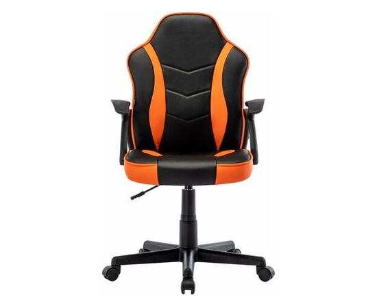  Кресло игровое BRABIX Shark GM-203 532513 на колесиках, эко.кожа/сетка черно-оранжевый 