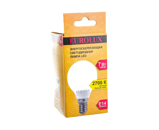  Лампа Eurolux LL-E-G45-7W-230-2,7K-E14 