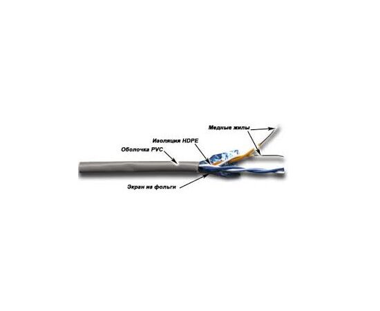  Кабель информационный Lanmaster TWT-5EFTP2-GY кат.5е F/UTP общий экран 2X2 PVC внутренний 305м серый 