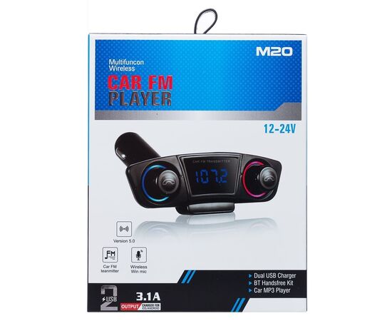  Автомобильный FM-трансмиттер - M20 2USB (black) (212247) 