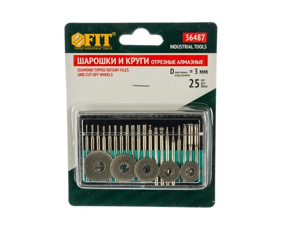  Шарошки и круги отрезные с алмазным напылением FIT IT 36487 