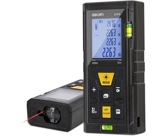  Лазерный дальномер Deli DL4170 диапазон измерения 0,05-80м 