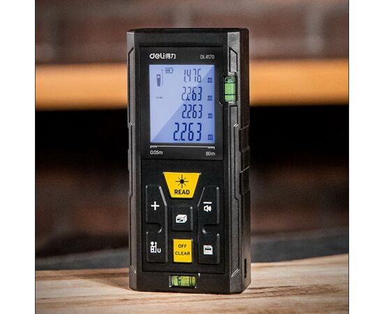  Лазерный дальномер Deli DL4170 диапазон измерения 0,05-80м 