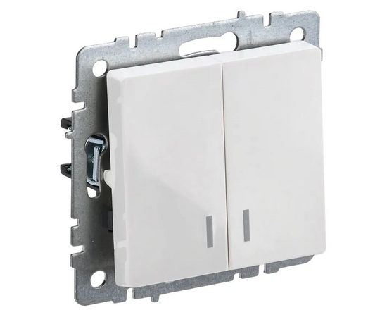  Выключатель IEK Brite ВС10-2-1-БрБ (BR-V20-1-10-K01) скрыт. 2кл. с подсветкой IP20 белый (упак.:1шт) 