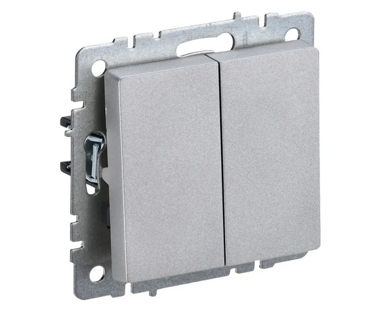  Выключатель IEK Brite ВС10-2-0-БрА (BR-V20-0-10-K47) скрыт. 2кл. IP20 алюминий (упак. 1шт) 