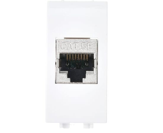  Розетка компьютерная DKC СП Brava 76457B 1мод. RJ45 Cat.5E экран бел. 