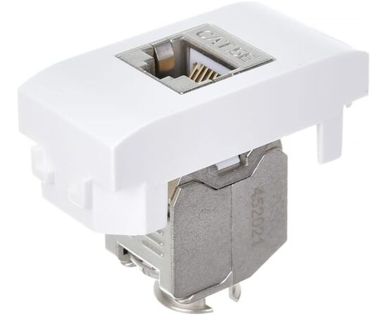 Розетка компьютерная DKC СП Brava 76457B 1мод. RJ45 Cat.5E экран бел. 