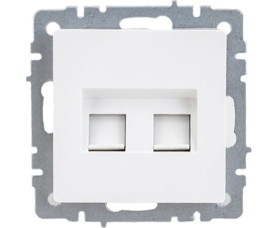  Розетка компьютерная IEK Brite BR-K20-1-K01 двойная кат.5e RJ45 рк10-2-брб белый 