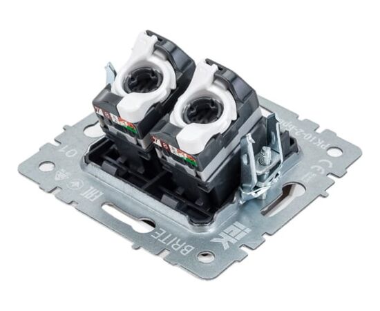  Розетка компьютерная IEK Brite BR-K20-1-K01 двойная кат.5e RJ45 рк10-2-брб белый 
