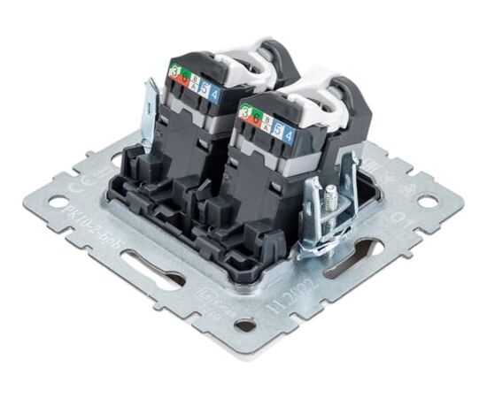  Розетка компьютерная IEK Brite BR-K20-1-K01 двойная кат.5e RJ45 рк10-2-брб белый 