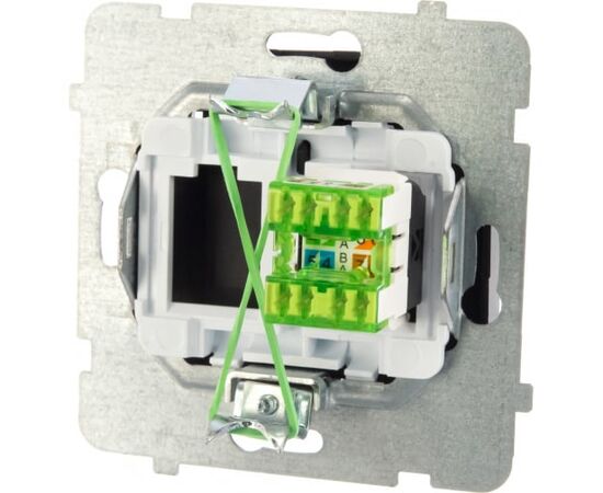  Розетка компьютерная Ospel Sonata (GPK-1R/K/m/33) 1-я, категория 5e, RJ-45, без рамки черный металлик 