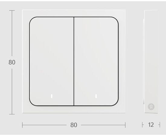  Умный беспроводной выключатель Яндекс YNDX-00535, 2 клавиши, Zigbee 