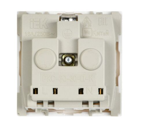  Розетка силовая IEK CKK-40D-RSZB2-K01-K одинарная, скрытая, заземление, шторки, IP20, белый 