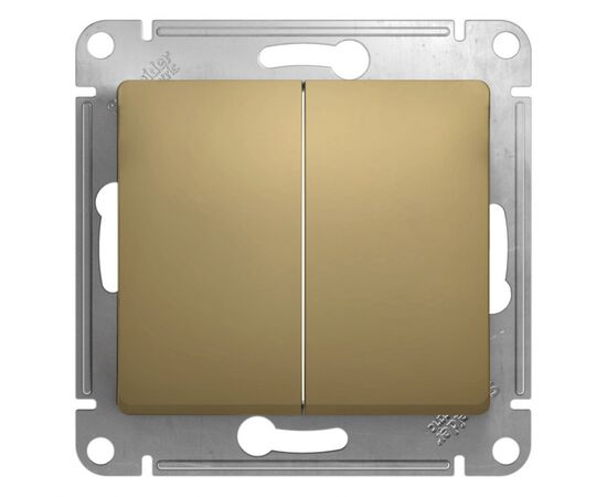  Переключатель Systeme electric Glossa GSL000465 двухклавишный в рамку титан схема 6 