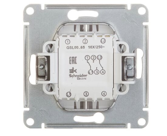  Переключатель Systeme electric Glossa GSL000465 двухклавишный в рамку титан схема 6 