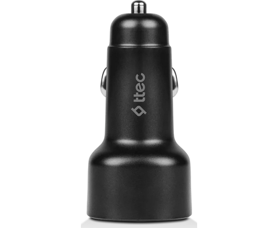  АЗУ TTEC 2CKP02CS SmartCharger Duo PD 48W Car Fast Charger USB-C+USB-A With USB-C-USB-C 3A Cable Black 