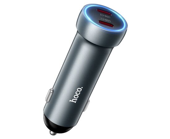  АЗУ HOCO Z54B Prosperous 2Type-C, PD 60Вт, кабель 8 pin-Type-C, 1,0м серый 