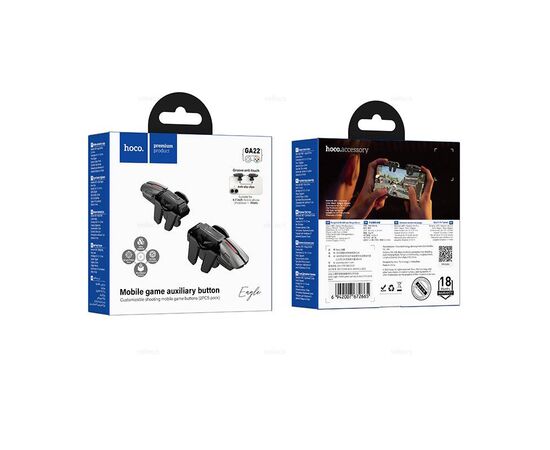  Игровой триггер для смартфона HOCO GA22 Eagle mobile game auxiliary button(2PCS pack) (черный) 