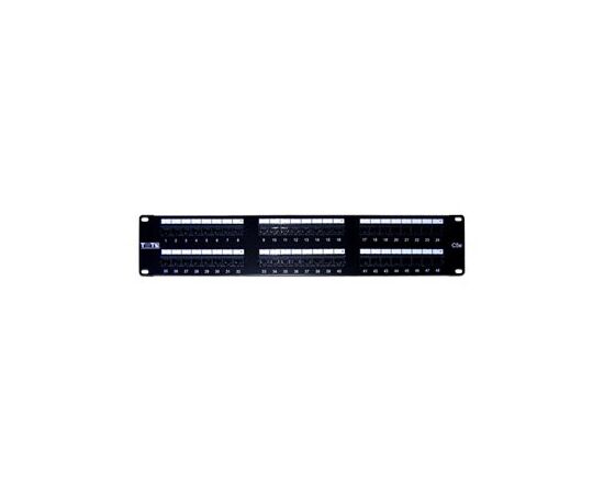  Патч-панель 19", 2U, 48 портов, UTP5e, RJ45/8P8C, 110/Krone/Dual, неэкранированная, TWT TWT-PP48UTP 
