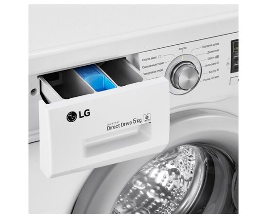  Стиральная машина LG F10B8LD7 85x60x44см кл.:A++ фронт. макс.:5кг белый 1000 об/мин, барабан серый, дисплей 